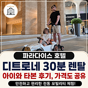 파라다이스 호텔 디트로네 30분 렌탈 아이와 타본 후기, 가격도 공유