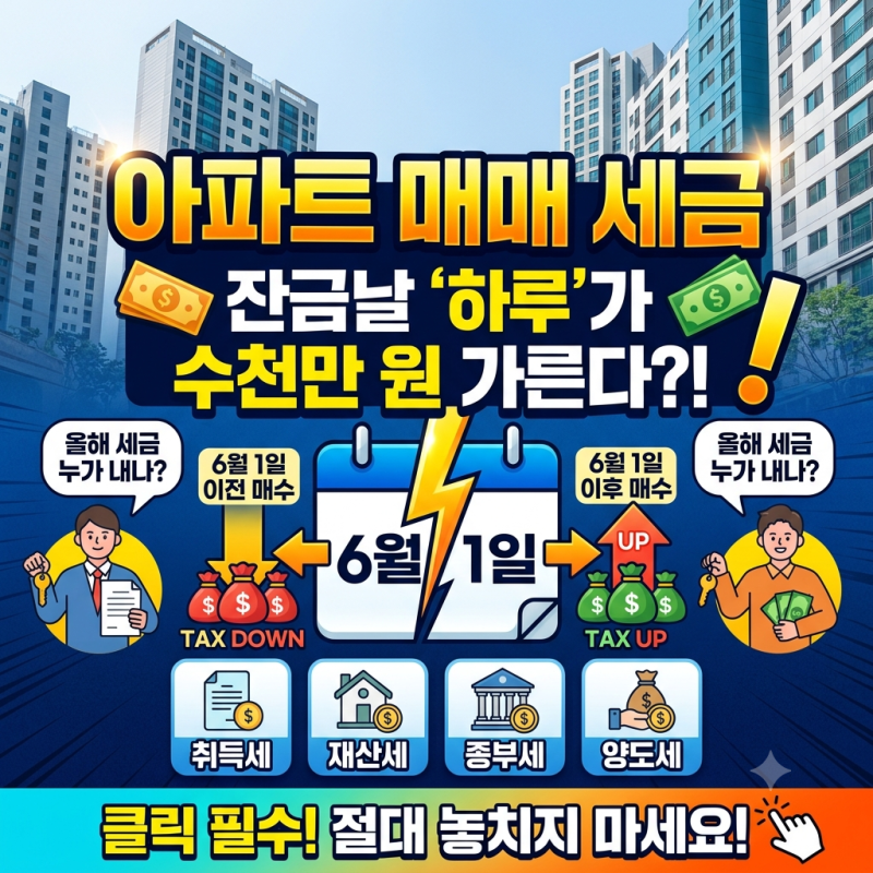 아파트 매매 세금, 잔금날 갈리는 이유