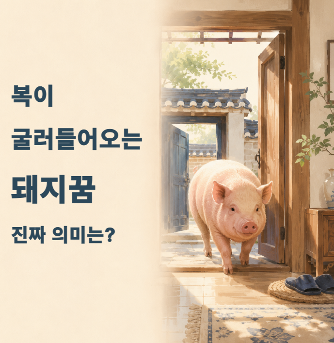 대문 열고 들어온 돼지꿈, 무조건 대박 재물운일까? 상황별 8가지 반전 해석