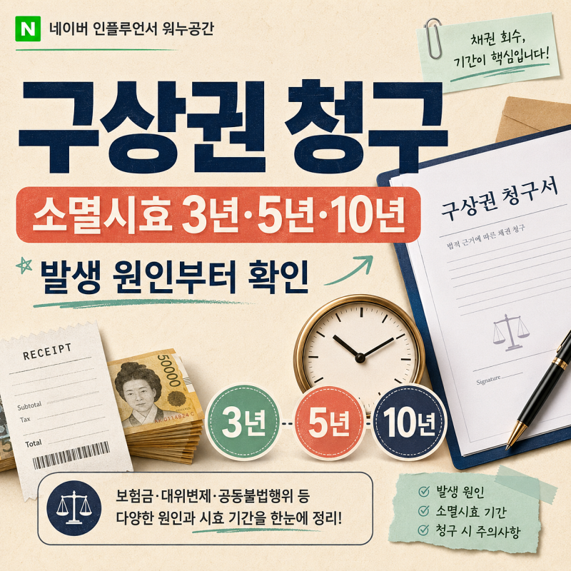 구상권 청구 소멸시효 3년·5년·10년, 발생 원인부터 확인해야 하는 이유