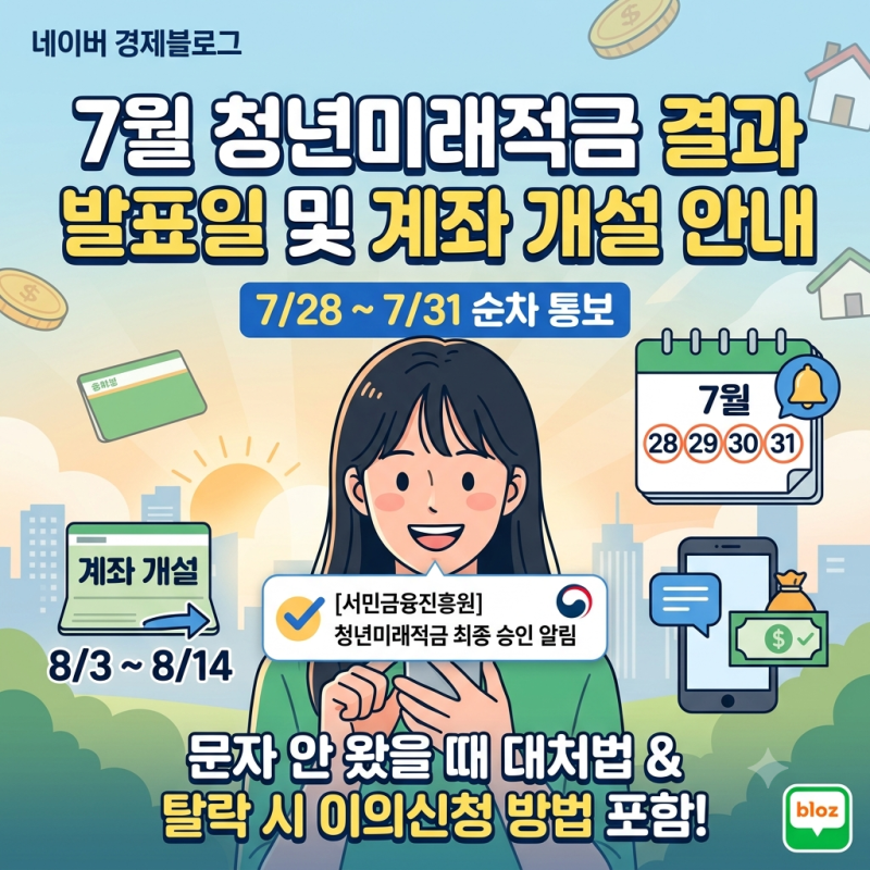 2026년 7월 "청년미래적금" 결과 발표일은 언제? 계좌 개설 기간까지 정리
