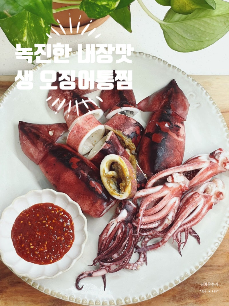 생오징어통찜 레시피, 작은 초코오징어로 비린내 없이 4분 만에 찌는 방법 (+수제초장)