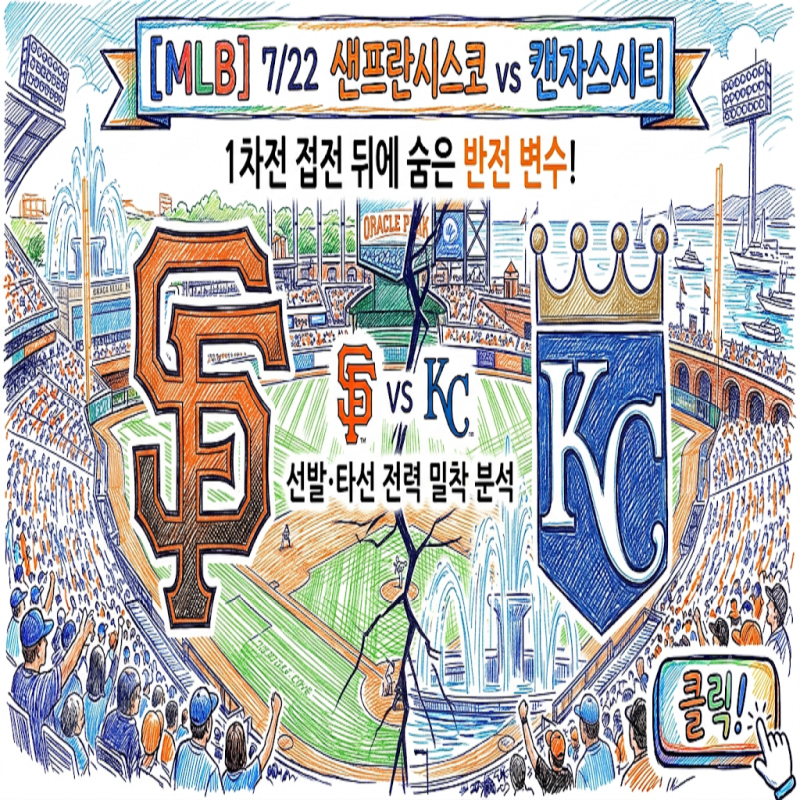 [MLB] 샌프란시스코 vs 캔자스시티 (7월 22일) 끝내기 패배 설욕할까? 이정후·아라에즈 출루 군....