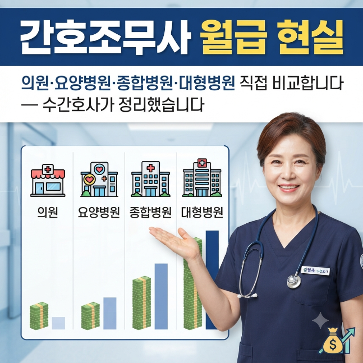간호조무사 월급 현실 2026 의원·요양병원·종합병원·대형병원 직접 비교합니다