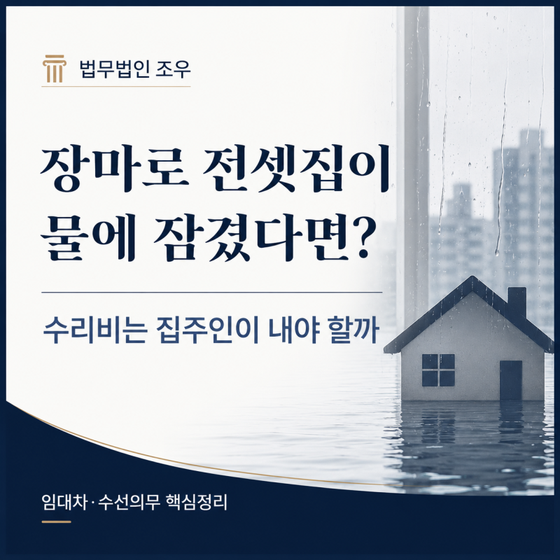 장마로 전셋집이 물에 잠겼다면, 수리비는 집주인이 내야 할까?