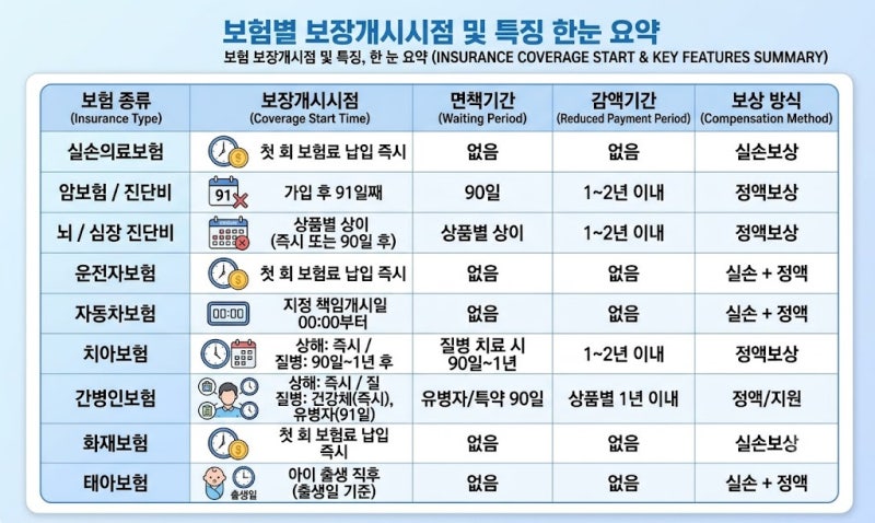 [보험든든] "보험 가입했는데 바로 보장 안 된다고?" 90%가 놓치는 보험별 보장개시시점 총정....