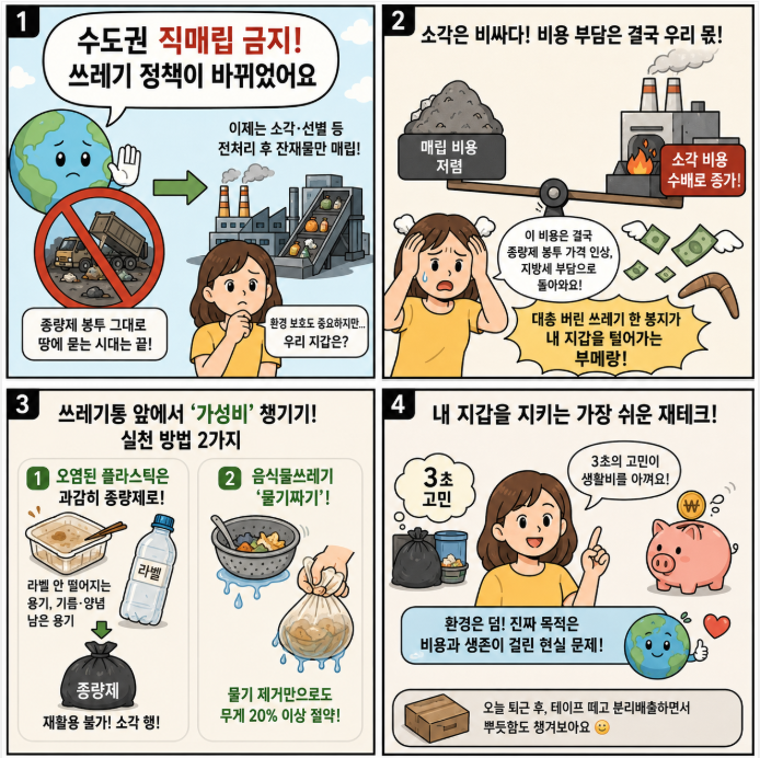 2026년 수도권 직매립 금지 본격화, 우리집 쓰레기통이 바뀌어야 하는 진짜 이유