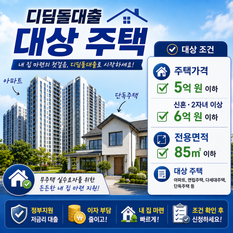 2026 디딤돌대출 완벽 가이드｜조건·금리·한도·신청방법 총정리