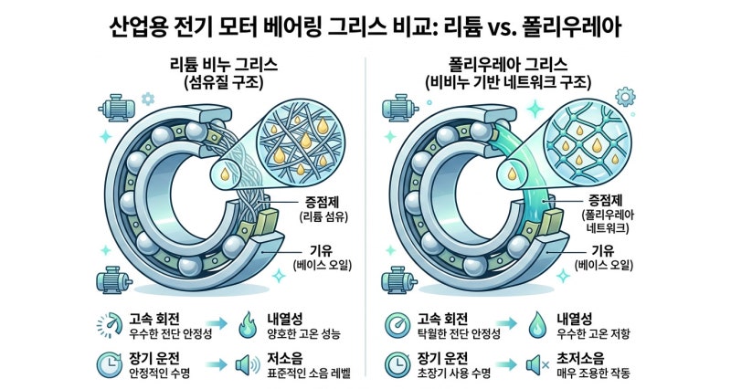 7. 폴리우레아 구리스, 전기 모터 베어링에 많이 쓰이는 이유