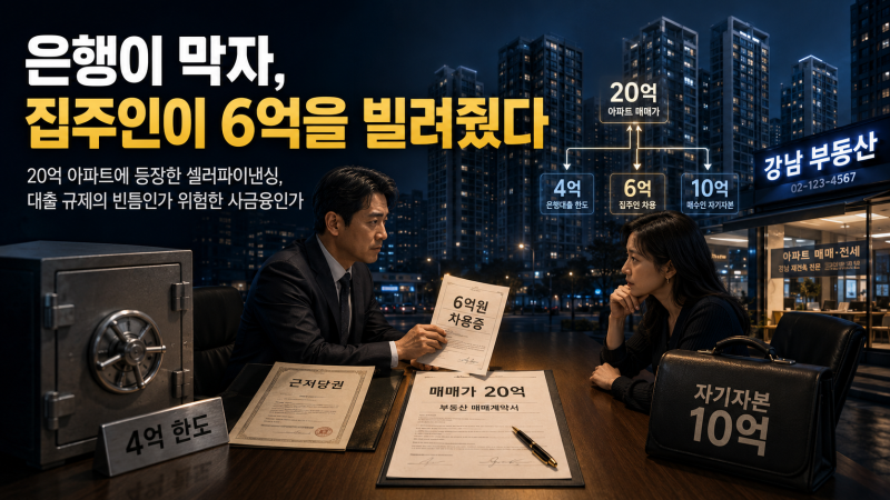 은행이 4억만 빌려주자 집주인이 6억을 꺼냈다…20억 아파트에 등장한 ‘개인 주담대’