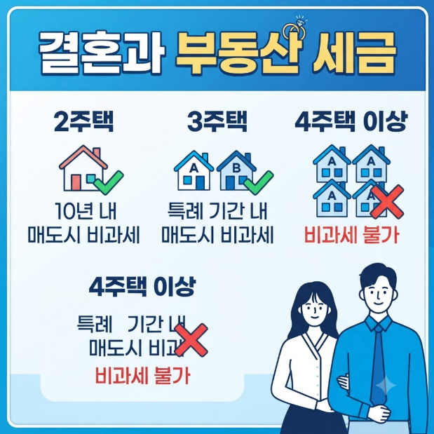 혼인으로 1가구 2주택 양도세 비과세 조건