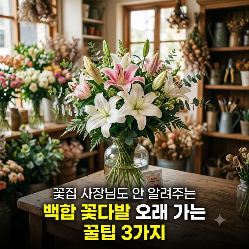 꽃집 사장님은 안 알려주는, 백합 꽃다발 오래 가는 꿀팁 3가지