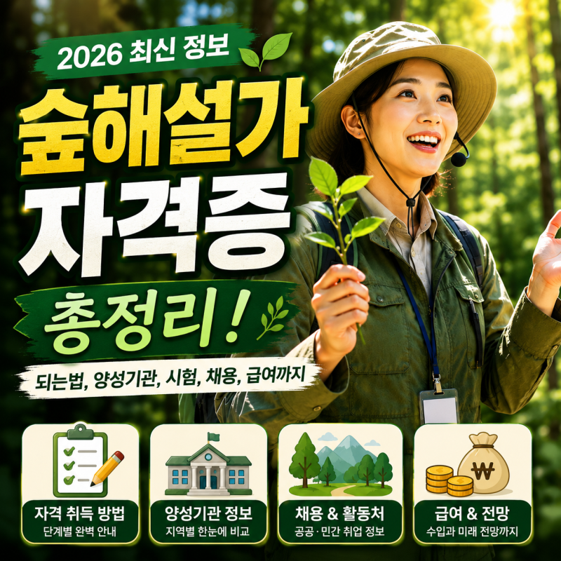 숲해설가 되는법｜자격요건·양성기관·자격증·채용 급여