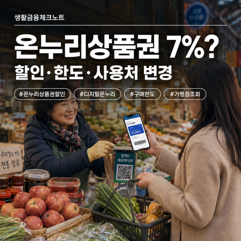 2026 온누리상품권 할인율·구매한도·사용처 한눈에 정리