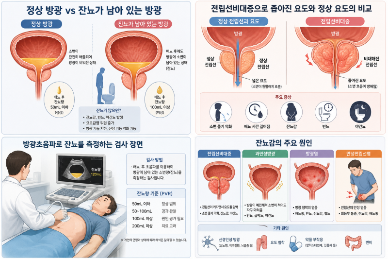 소변을 봐도 시원하지 않은 이유, 잔뇨감 때문일까요?