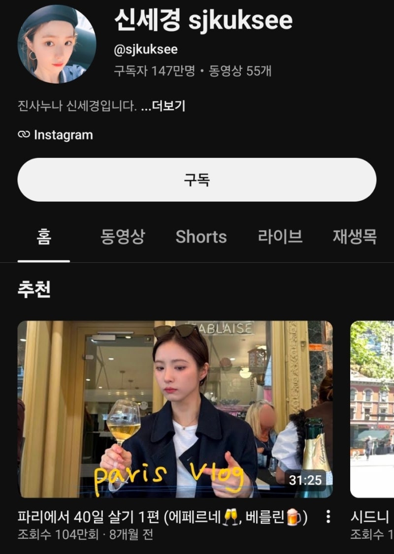 힐링되는 배우 유튜브 채널 추천 (신세경 문채원 남규리 김설현)