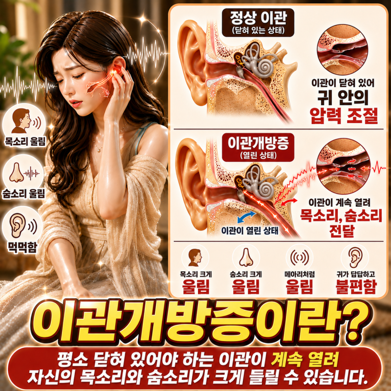 이관개방증 뜻부터 증상·원인·검사까지! 귀에서 내 목소리가 크게 들리는 이유