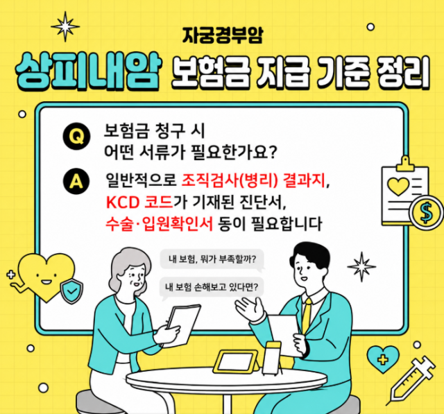 자궁경부암 상피내암 보험금 지급 기준 정리
