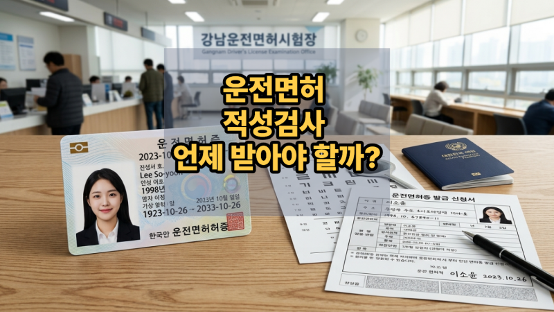 운전면허 적성검사 언제 받아야 할까? 대상·준비물·온라인 신청까지 총정리