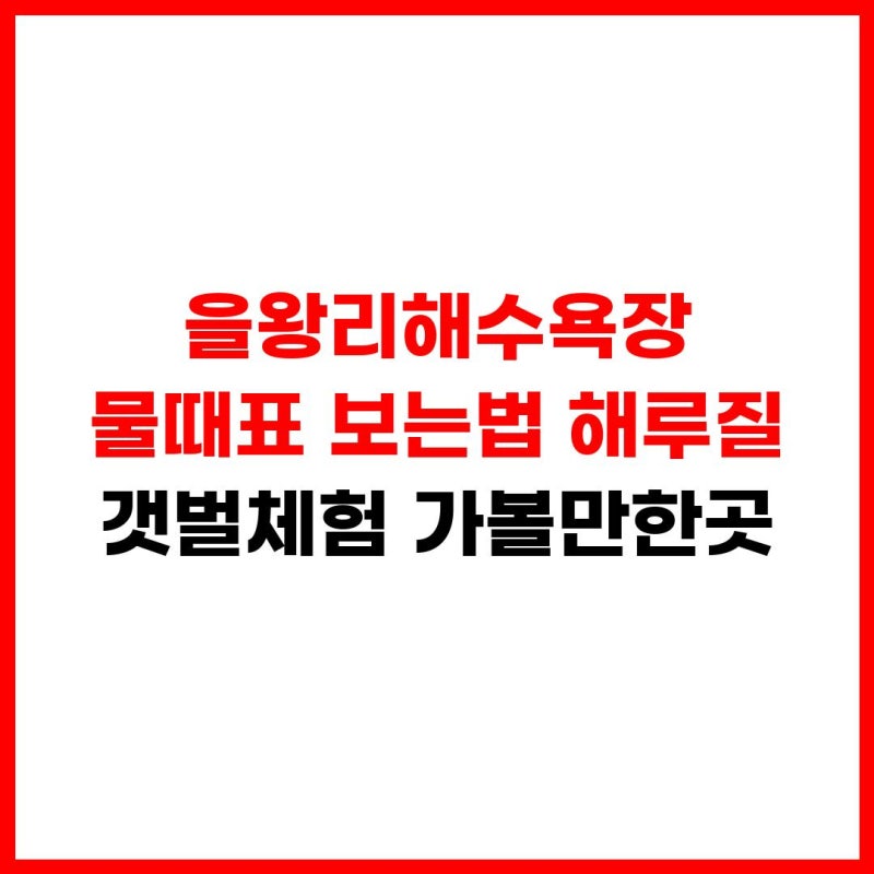 을왕리해수욕장 물때표 보는법 해루질 갯벌체험 가볼만한곳