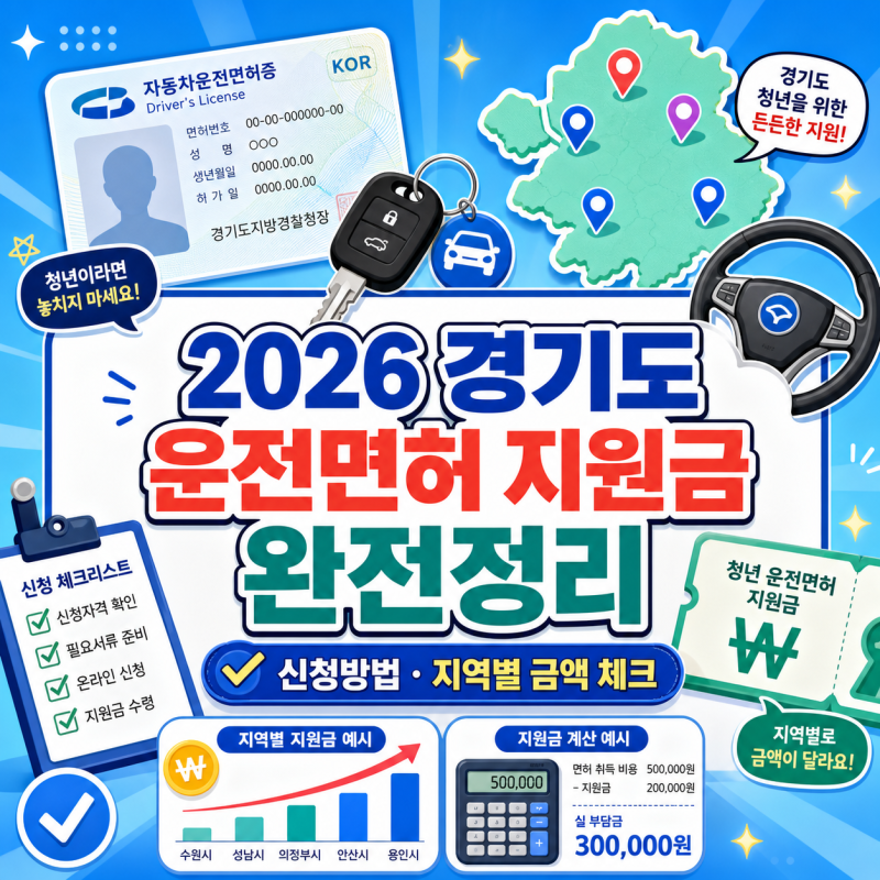 경기도 청년 운전면허 지원금 2026 신청방법과 지역별 금액