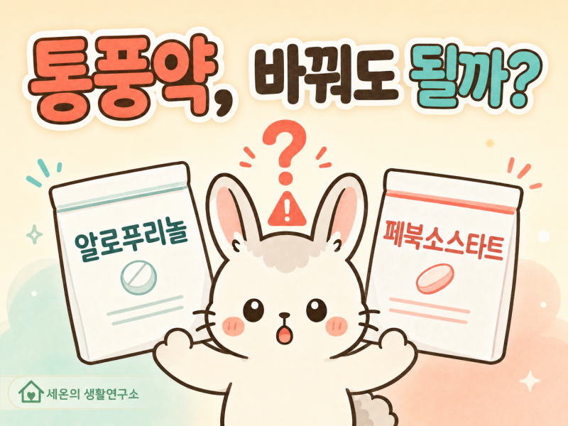 통풍약 종류, 알로 푸기 놀 과 페북소스타트 차이는?