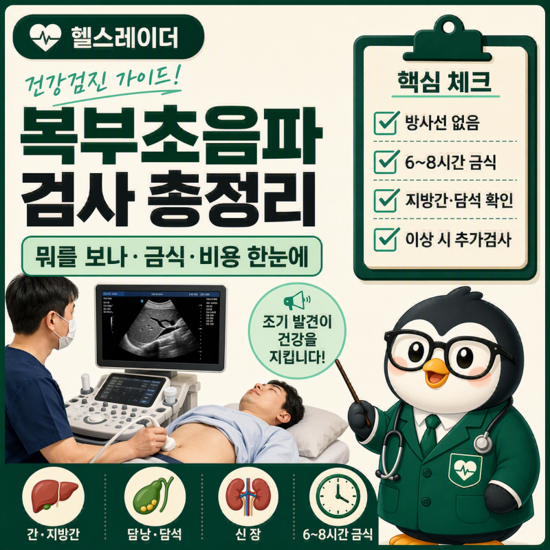 복부초음파 검사 총정리 (뭘 보나·금식·지방간·비용·CT와 차이)