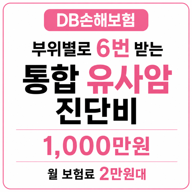 6번 받는 유사암 진단비 1000만원 월 보험료 2만원대