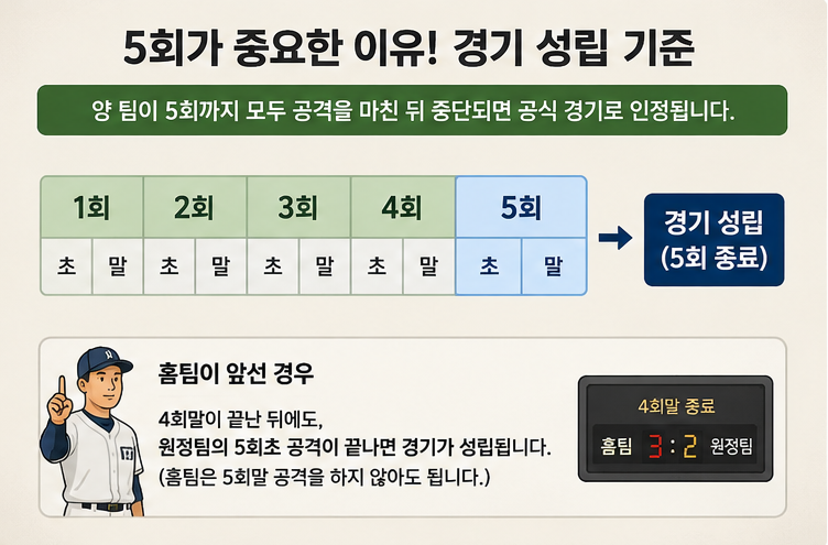 전국 비 예보에 프로야구 우천취소 관심↑…우천취소 기준과 콜드게임 규정 총정리