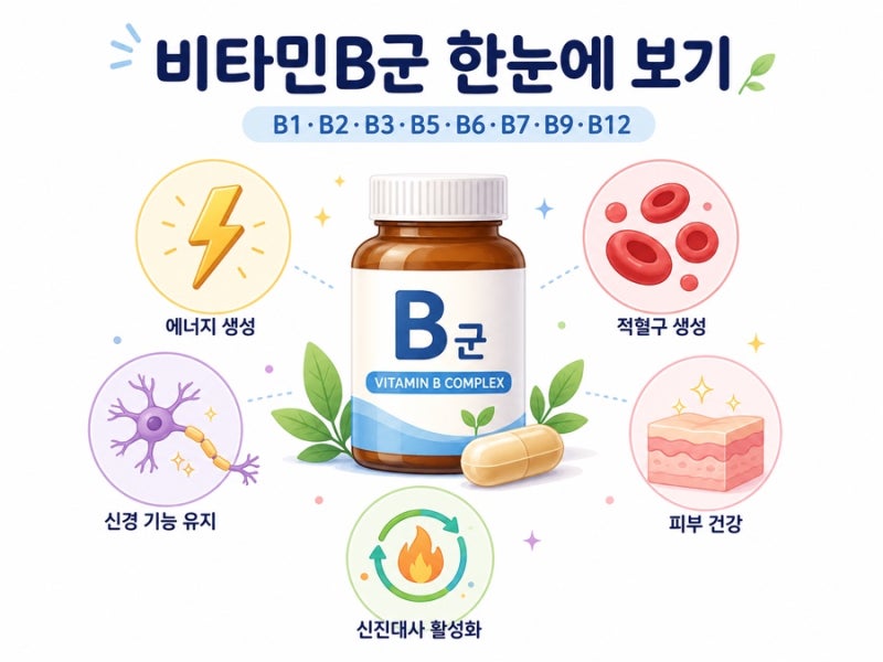 비타민B군 효능부터 소변색·B6 주의·복용시간까지 (B컴플렉스 활성형 총정리)