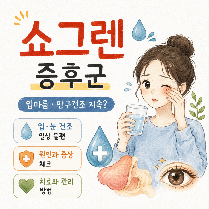 입마름과 안구건조가 지속된다면 쇼그렌증후군 증상 및 치료 방법 알아보기