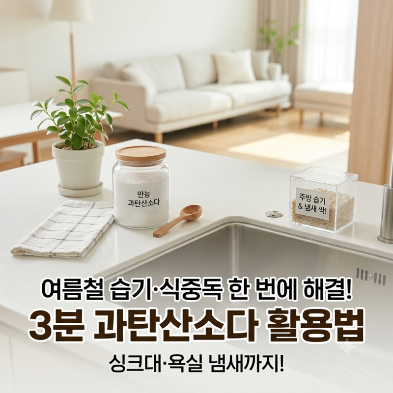 여름철 습기제거 및 식중독 예방! 과탄산소다 활용법과 싱크대 배수구 천연청소 꿀팁