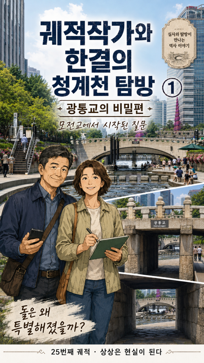궤적작가와 한결의 청계천 탐방 ①광통교의 비밀편 — 모전교에서 시작된 질문