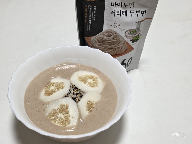 두유 콩국수 만들기 마이노멀 서리태두부면 레시피