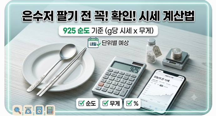 은수저 팔기 전에 꼭 확인해야 할 시세 계산법