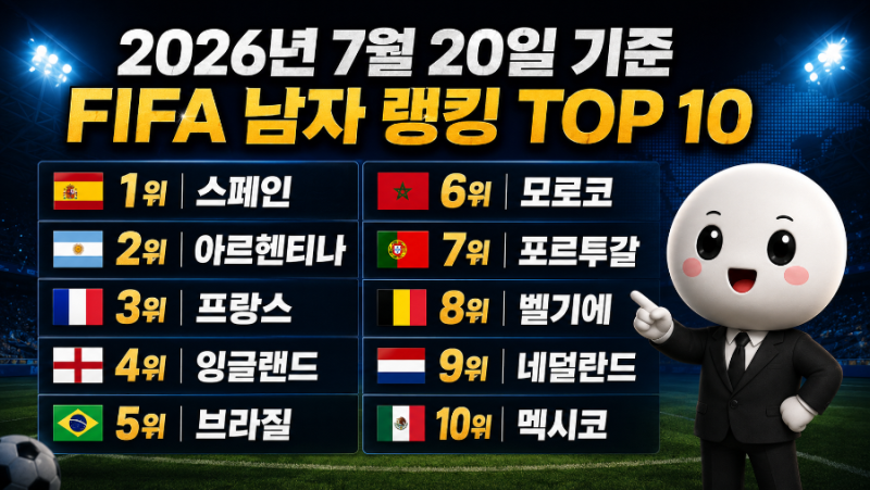 피파랭킹 업데이트, 월드컵 이후 세계 축구 판도가 바뀌었다. 우리나라는 몇위?