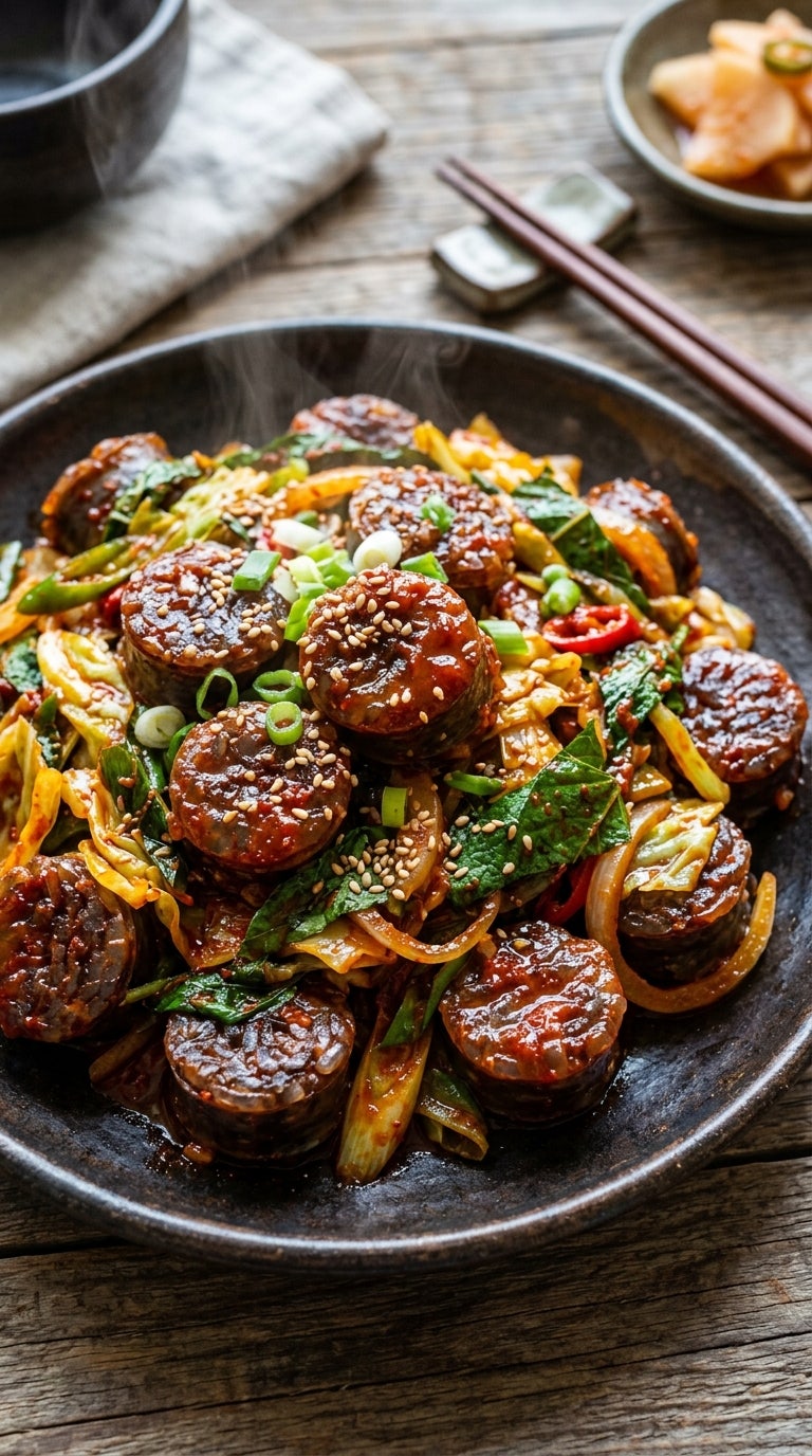 백종원 순대볶음 레시피 들깨가루와 깻잎 넣어 분식집 스타일로 볶는법