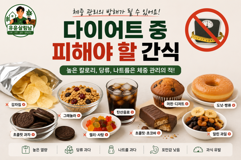 다이어트 중 피해야 할 간식은? 의외로 살찌기 쉬운 고칼로리 간식 총정리