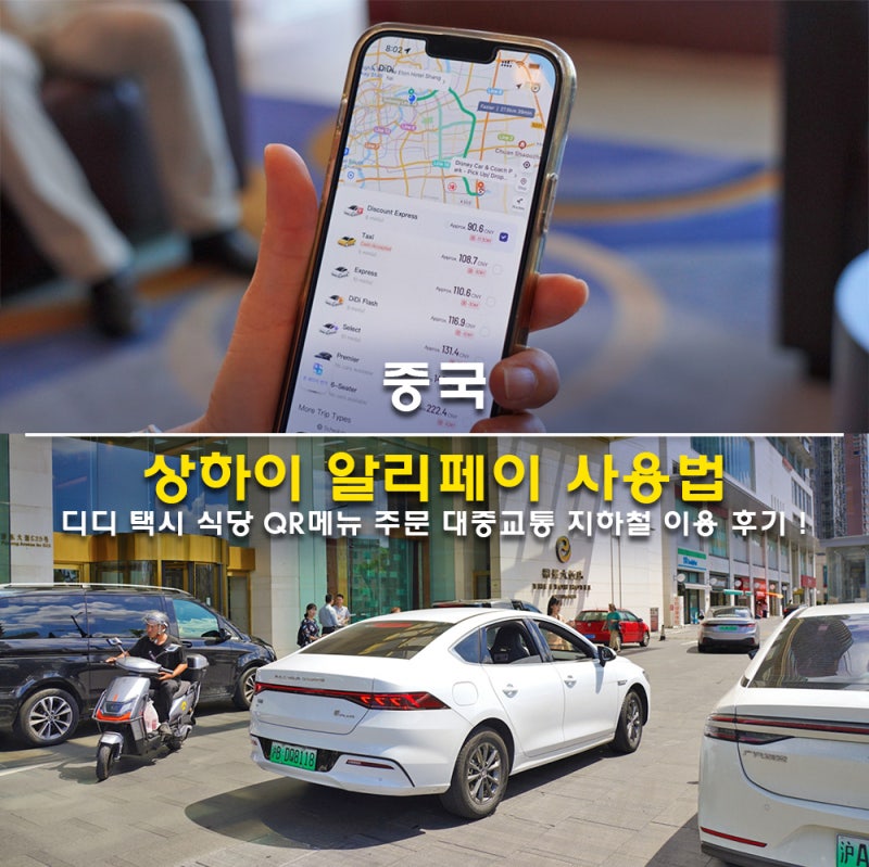 중국 상하이 알리페이 사용법 디디 택시 식당 QR메뉴 주문 대중교통 지하철 이용 후기