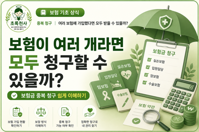 보험이 여러 개라면 모두 청구할 수 있을까? 보험금 중복 청구 쉽게 이해하기