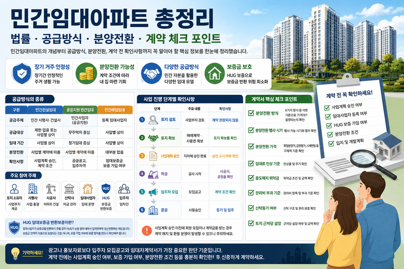 민간임대아파트란? 궁금증 해소 | 뜻부터 분양전환·계약 체크 포인트