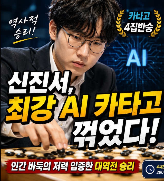 <b>신진서 카타고</b> 꺾었다... AI 상대로 거둔 짜릿한 <b>승리</b>와 전략 분석