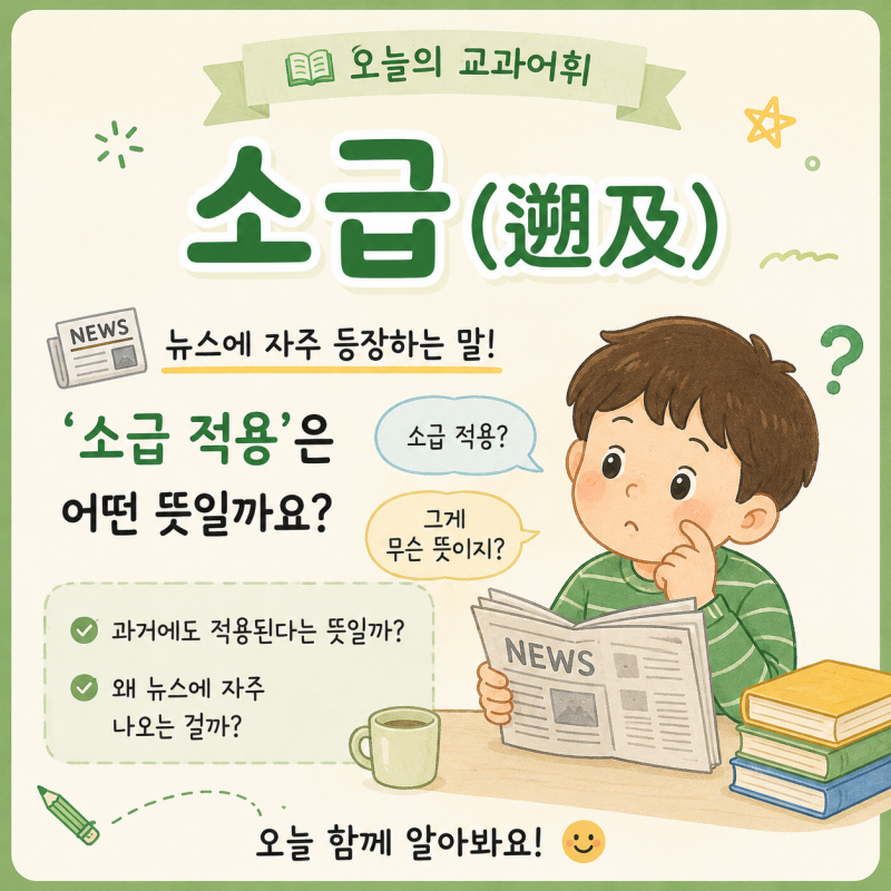 [오늘의 교과 어휘] 뉴스에 매번 나오는 '소급 적용', 무슨 뜻일까요?