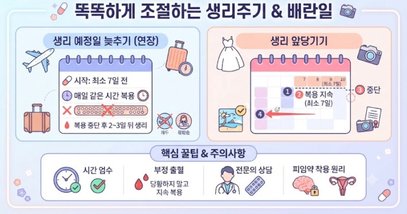경구피임약으로 생리주기와 배란일 똑똑하게 조절하는 방법