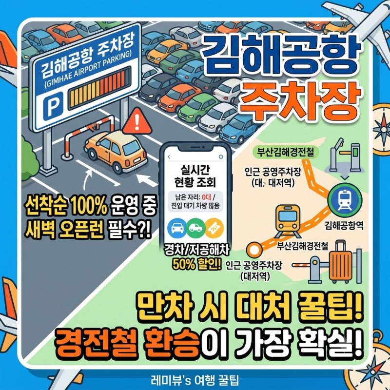 김해공항 주차장 예약제 폐지 후기 및 만차 시 대처 꿀팁 (실시간 조회 활용법)