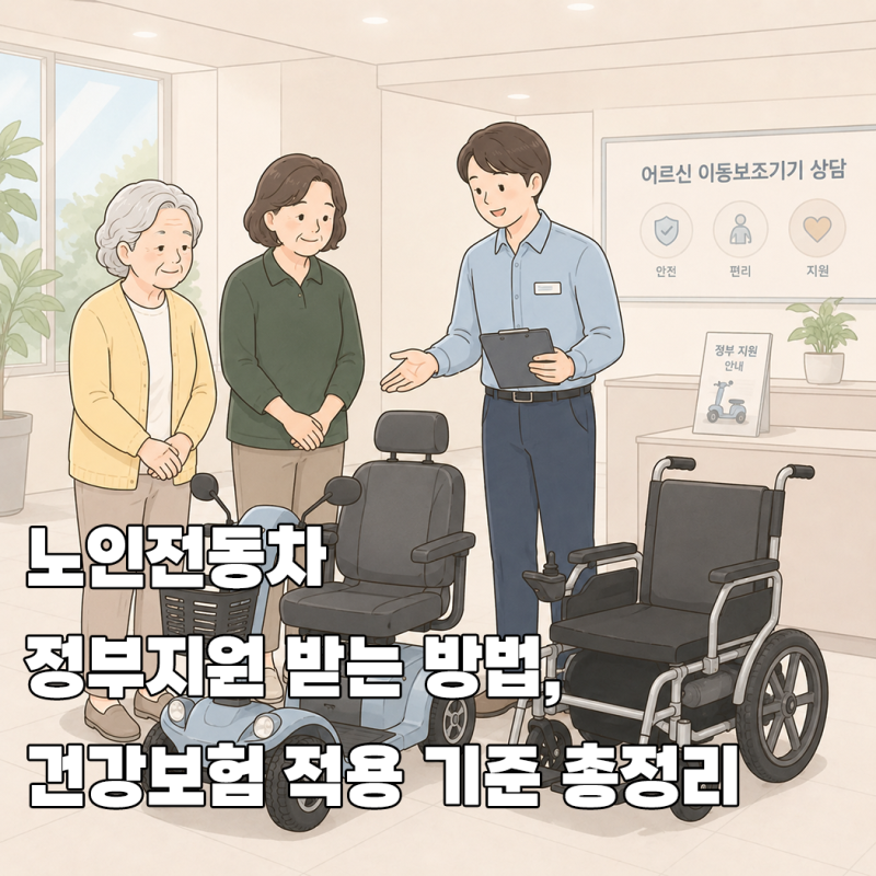 노인전동차 정부지원 받는 방법, 건강보험 적용 기준 총정리