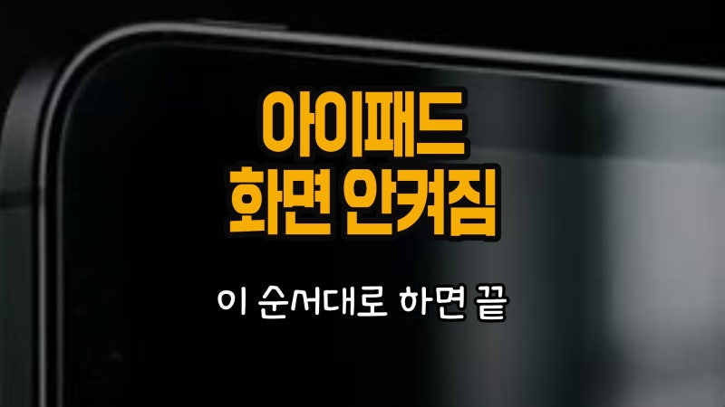 아이패드 화면 안켜짐 1초컷 해결하는 방법