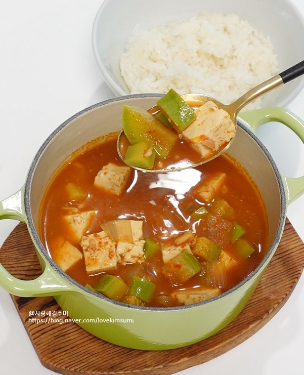 두부된장찌개 레시피 급식대가 된장찌개 끓이는법 재료