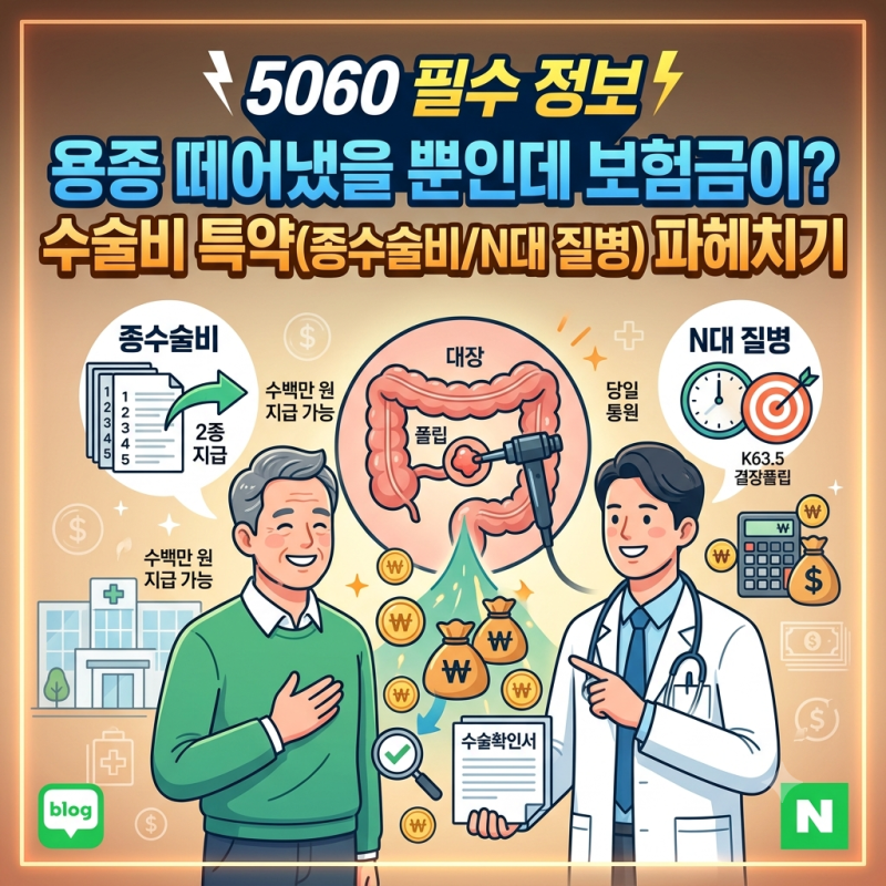 용종 떼어냈을 뿐인데 보험금이? 놓치기 쉬운 내시경 용종 제거 수술비 특약 파헤치기