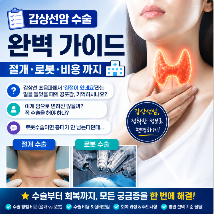 갑상선 결절 갑상선암 수술 로봇수술 절개 병원 비용 방법 종류